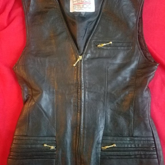 Vintage Wilsons 1990's fitted Lamb leather Vest - Picture 1 of 2